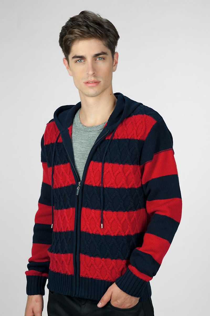 X-Ray Jeans Navy & Red Stripe Washington Sweater