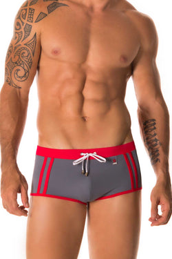 Jor Grey & Red Sport Swimwear Boxer thumbnail 1