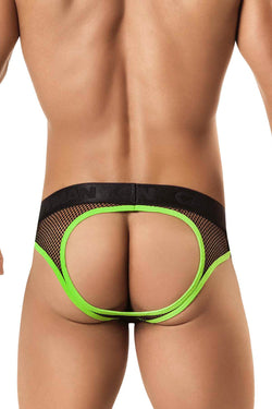Candyman Neon Green & Black Fishnet Brief thumbnail 2