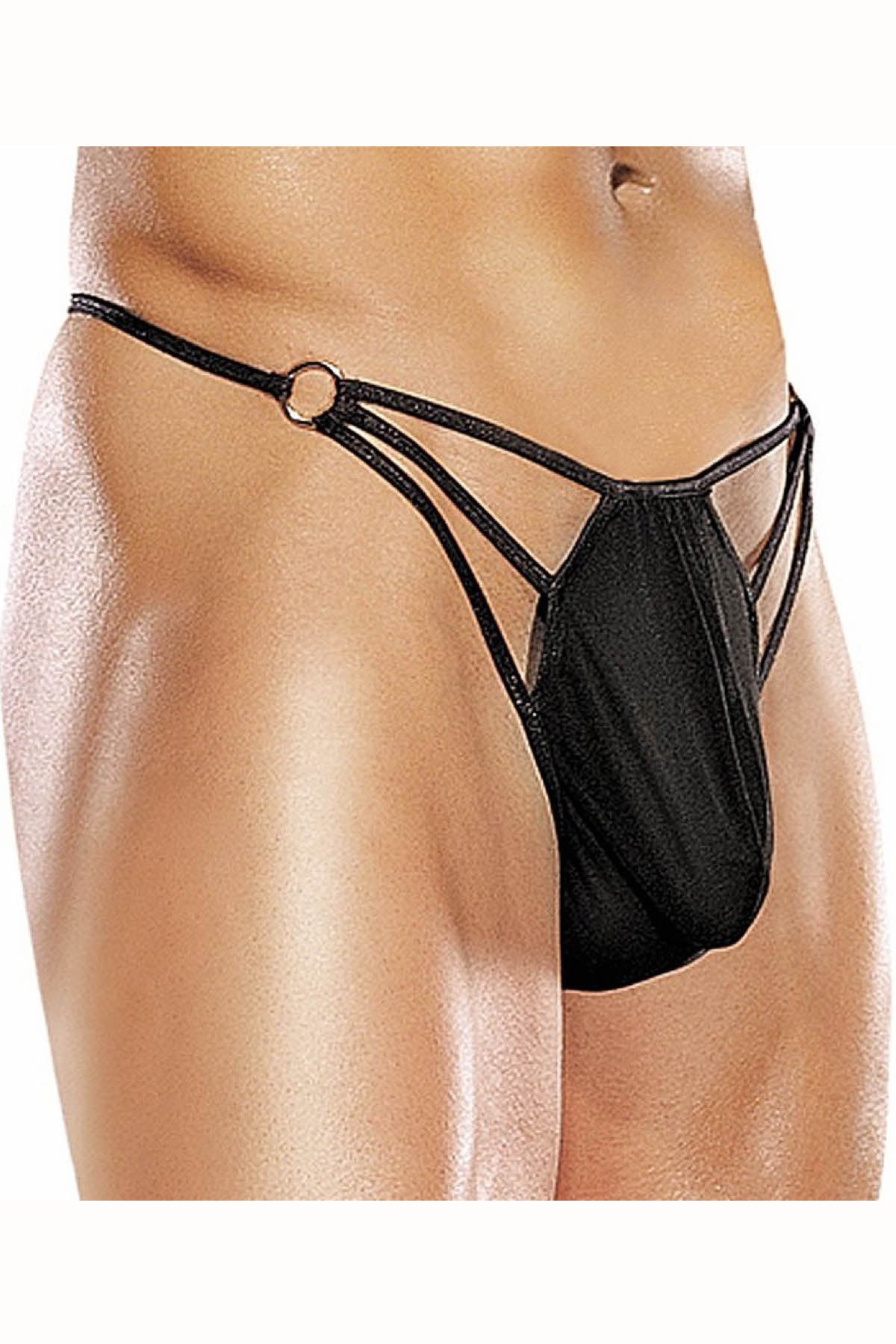 Male Power Black Nylon-Lycra G-Thong