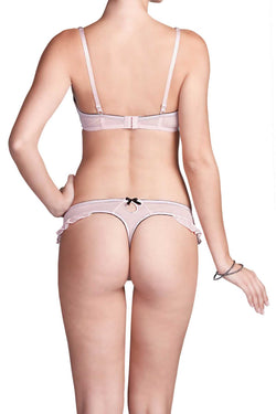 Affinitas Georgina Nude & Black Embroidered Thong thumbnail 3