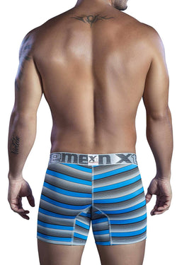 XTREMEN Blue/Black/Grey Stripe Microfiber Classic Boxer Brief thumbnail 3