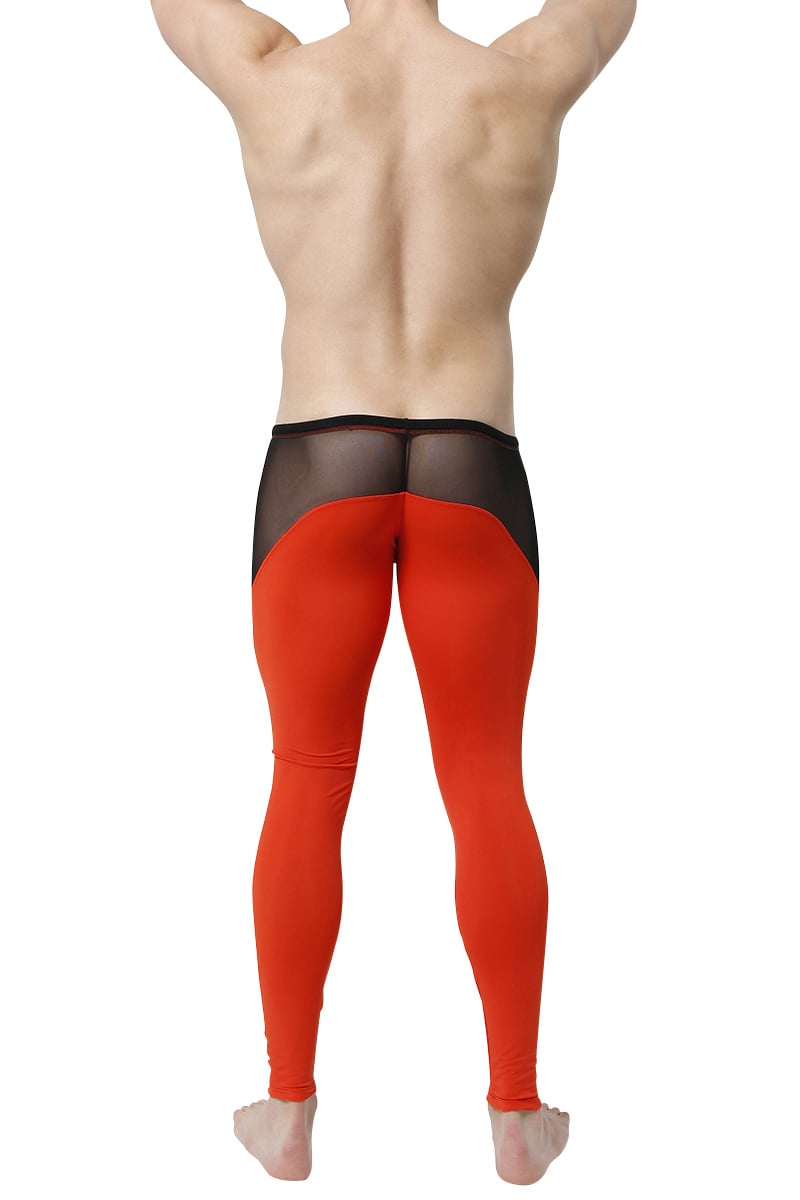 CheapUndies Burnt Orange Mesh Panel Performance Tight