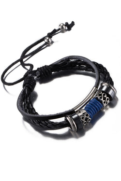 Black Leather Infinity Charm Bracelet thumbnail 2