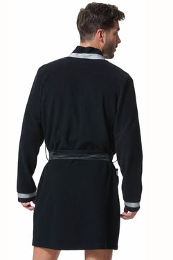 Gregg Homme Black Organic Cotton Blend Robe thumbnail 4