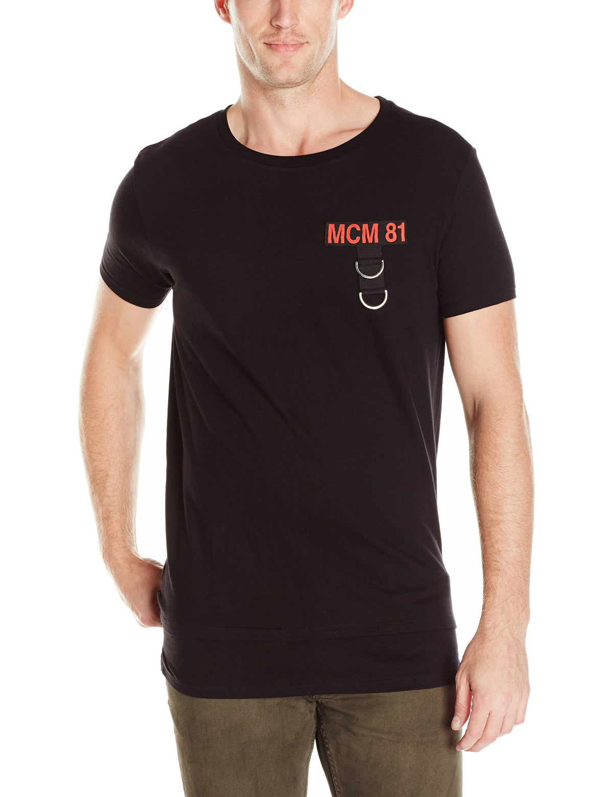 GUESS Men's Off the Grid Long Line Crew Neck T-Shirt