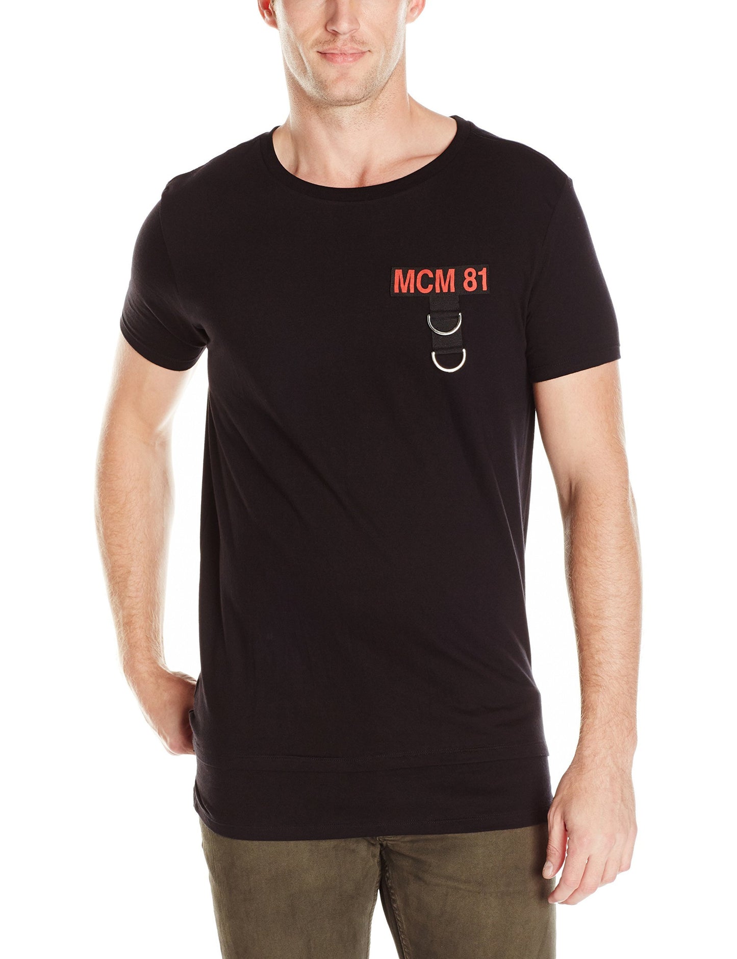 GUESS Men's Off the Grid Long Line Crew Neck T-Shirt