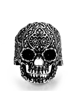Gomaya Aztec Skull Stainless Steel Ring thumbnail 1
