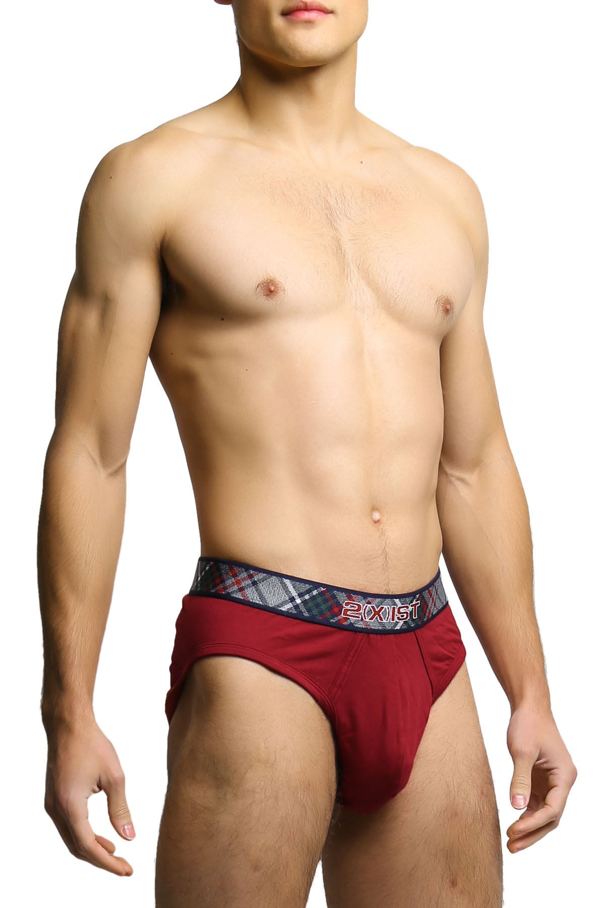 2(X)IST Cranberry Tartan Brief