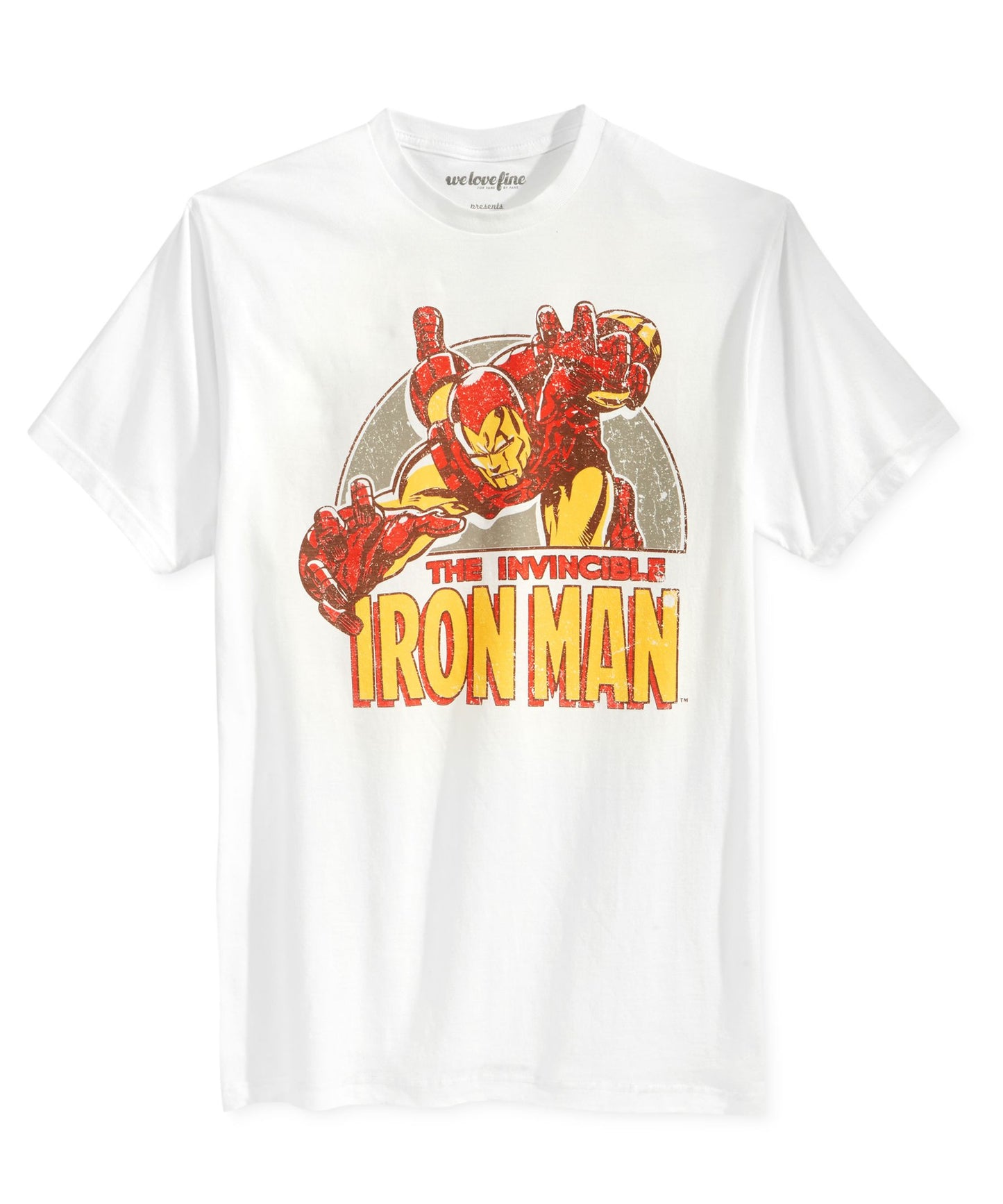 Mighty Fine Iron Man Swoop Graphic T-Shirt White M