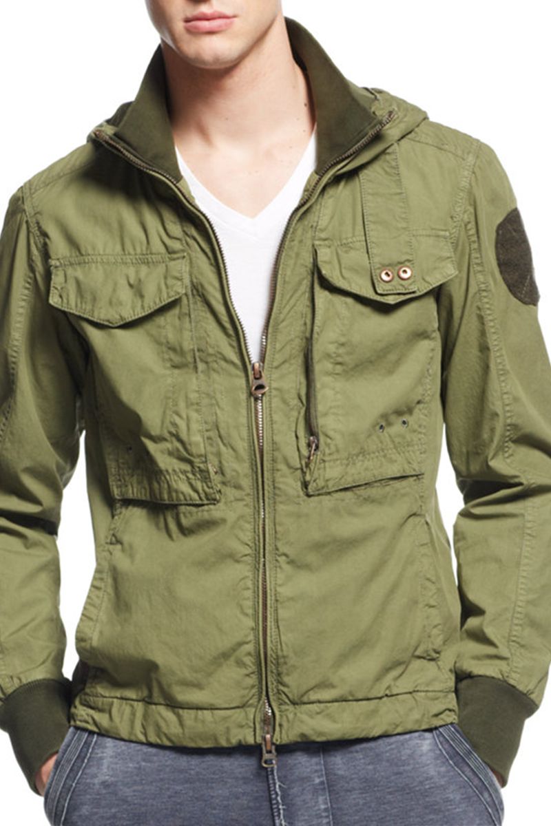 Jetlag Green Hooded Cargo jacket