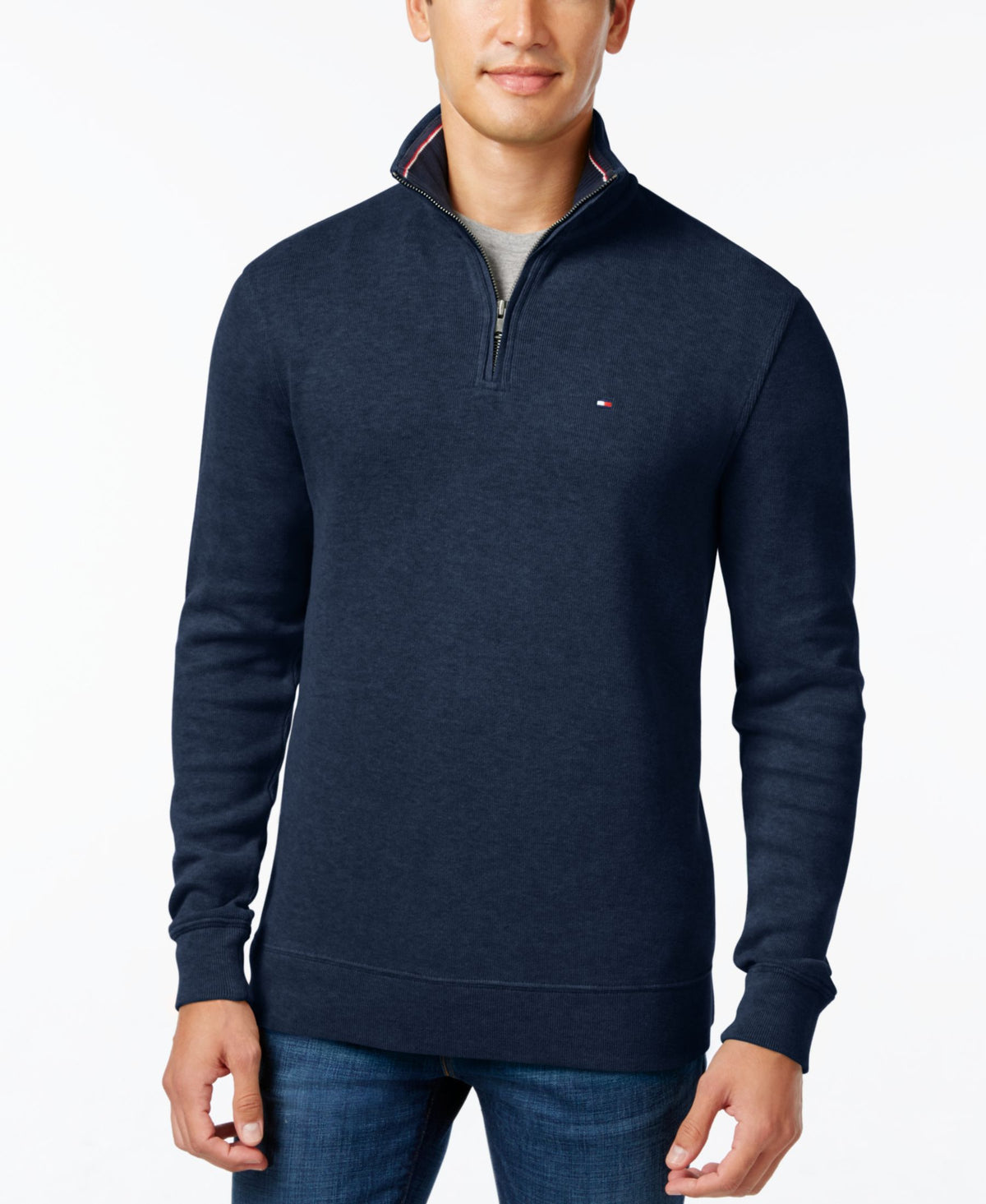 Tommy Hilfiger French Rib Quarter-Zip Sweater Medium