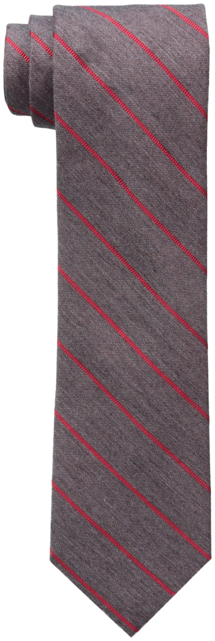 Calvin Klein Red Hot Repp Stripe Tie Charcoal One Size