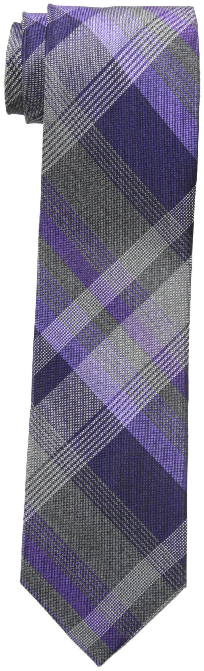 Kenneth Cole REACTION Triple Plaid Tie Purple One Size