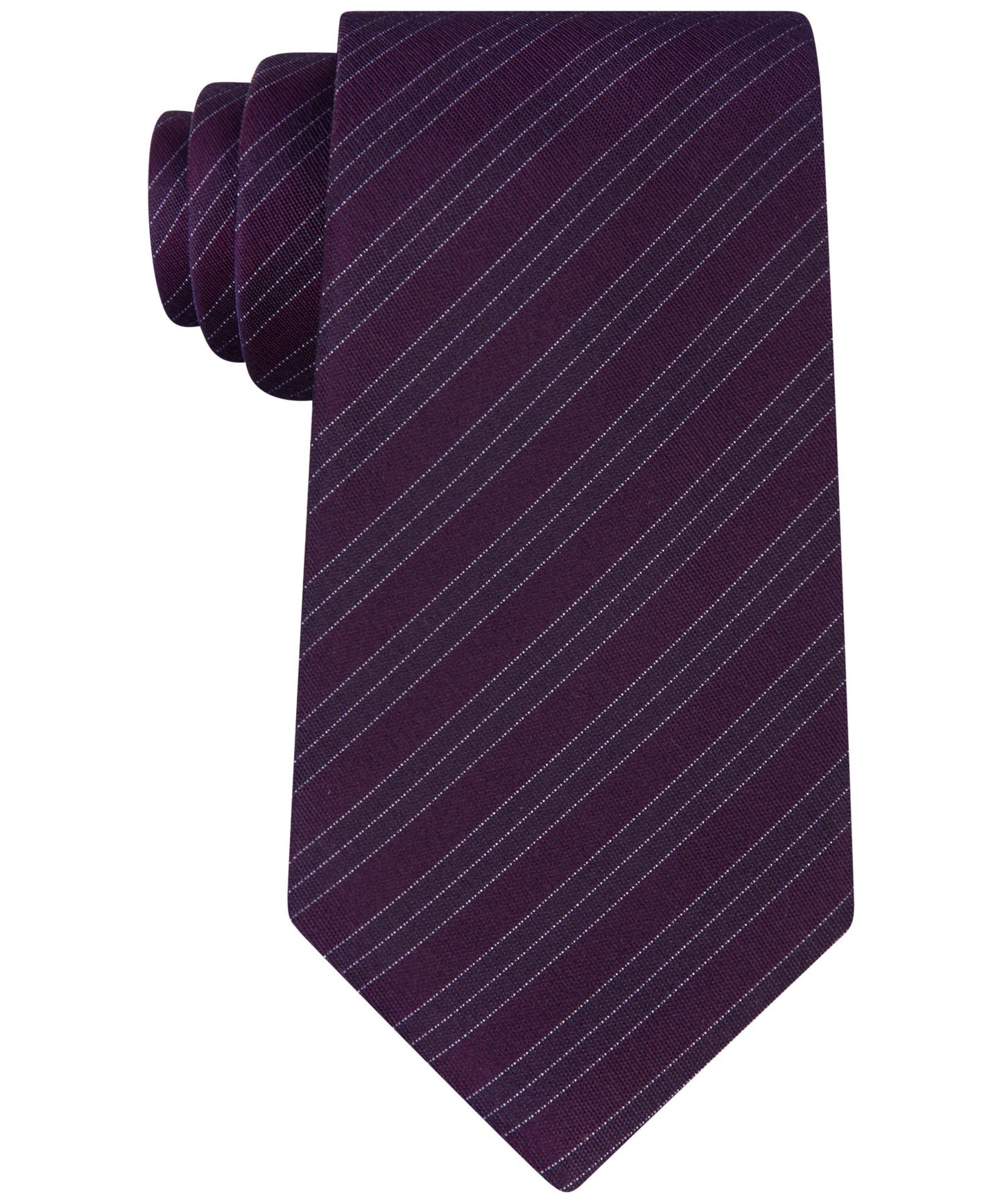 Kenneth Cole REACTION Double Veloutine Stripe Tie Burgundy
