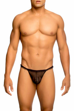 Male Basics Black Ruffled Y-Thong thumbnail 1