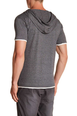 Pop Icon Grey Space-Dyed Hooded Henley thumbnail 2