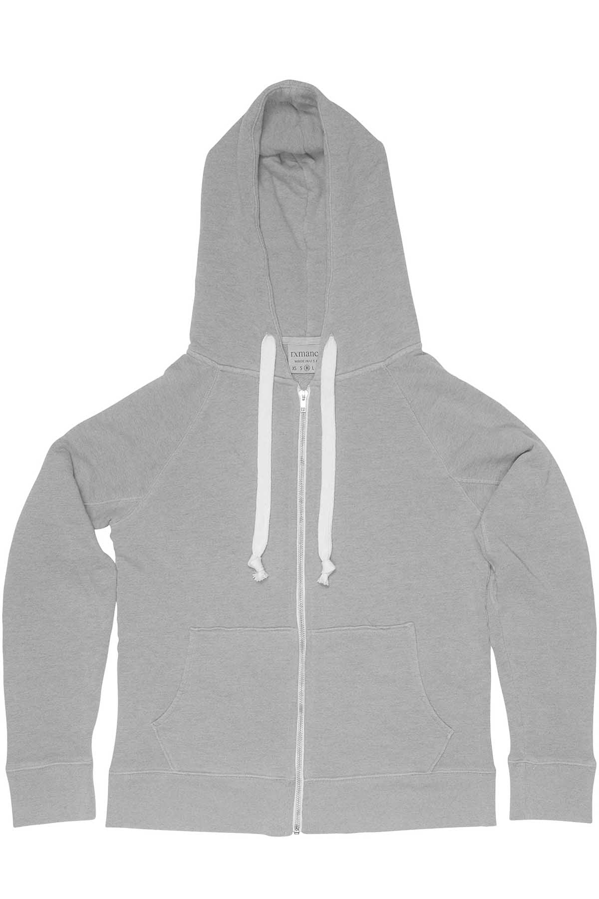 Rxmance Unisex Dawn Grey Hooded Zip Sweatshirt