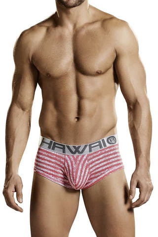 Hawai Coral Pixil Stripes Brief