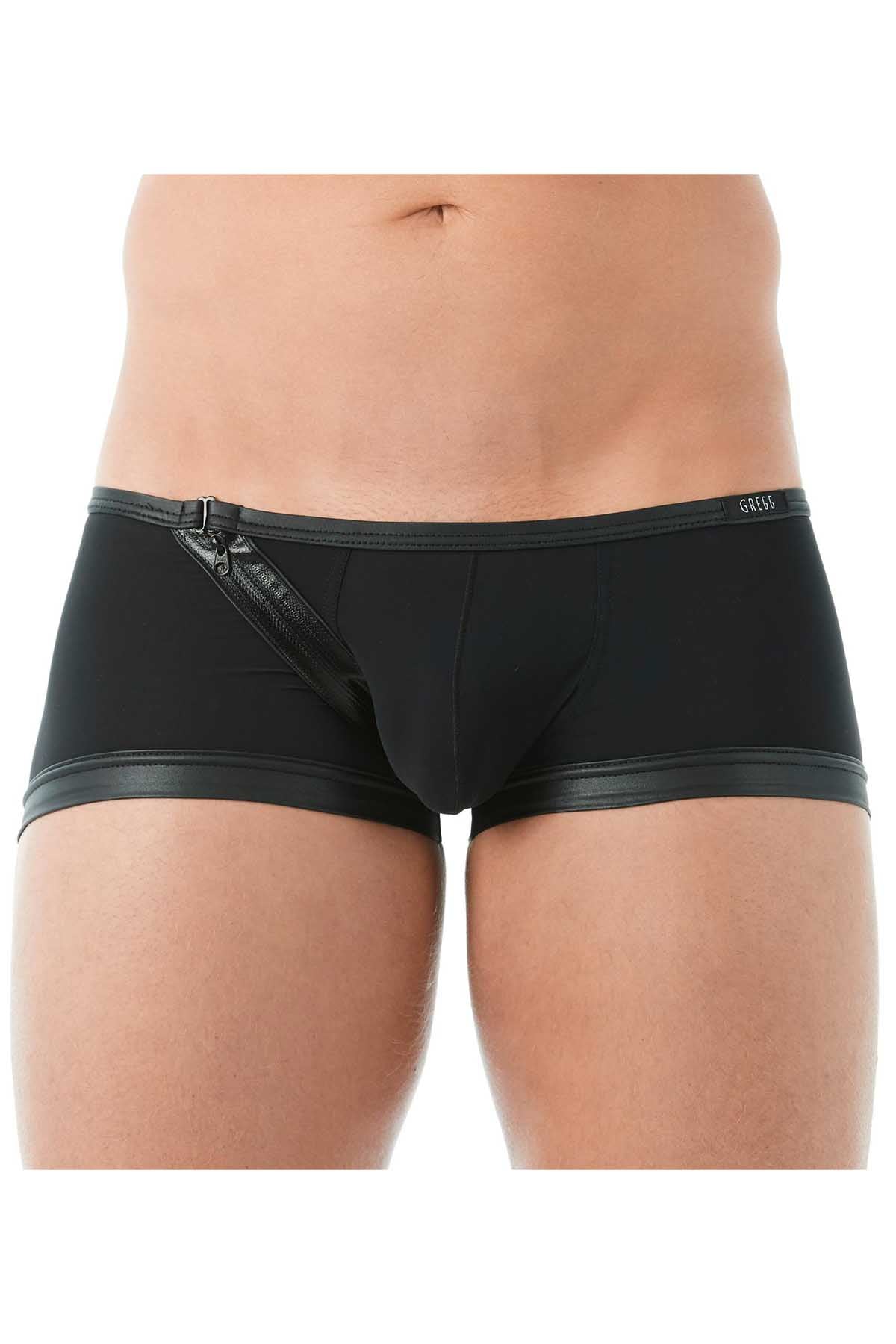Gregg Homme Black Break-In Zipper Mesh Boxer Trunk