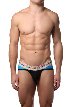 EppureLuca Blue Alessandro Low-Rise Color-Blocked Brief thumbnail 1