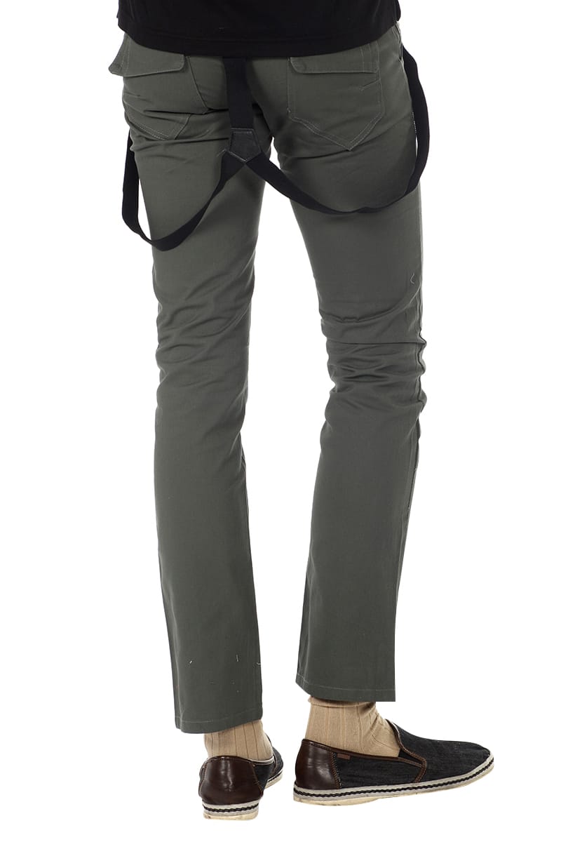 Something Strong Dark Green Suspender Pant