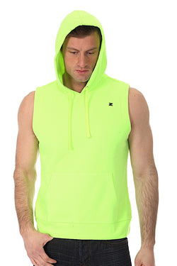 Zutoq Lime Green Zasted Sleeveless Hoodie thumbnail 1