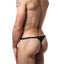 Male Basics Black Sheer Ruffle Thong