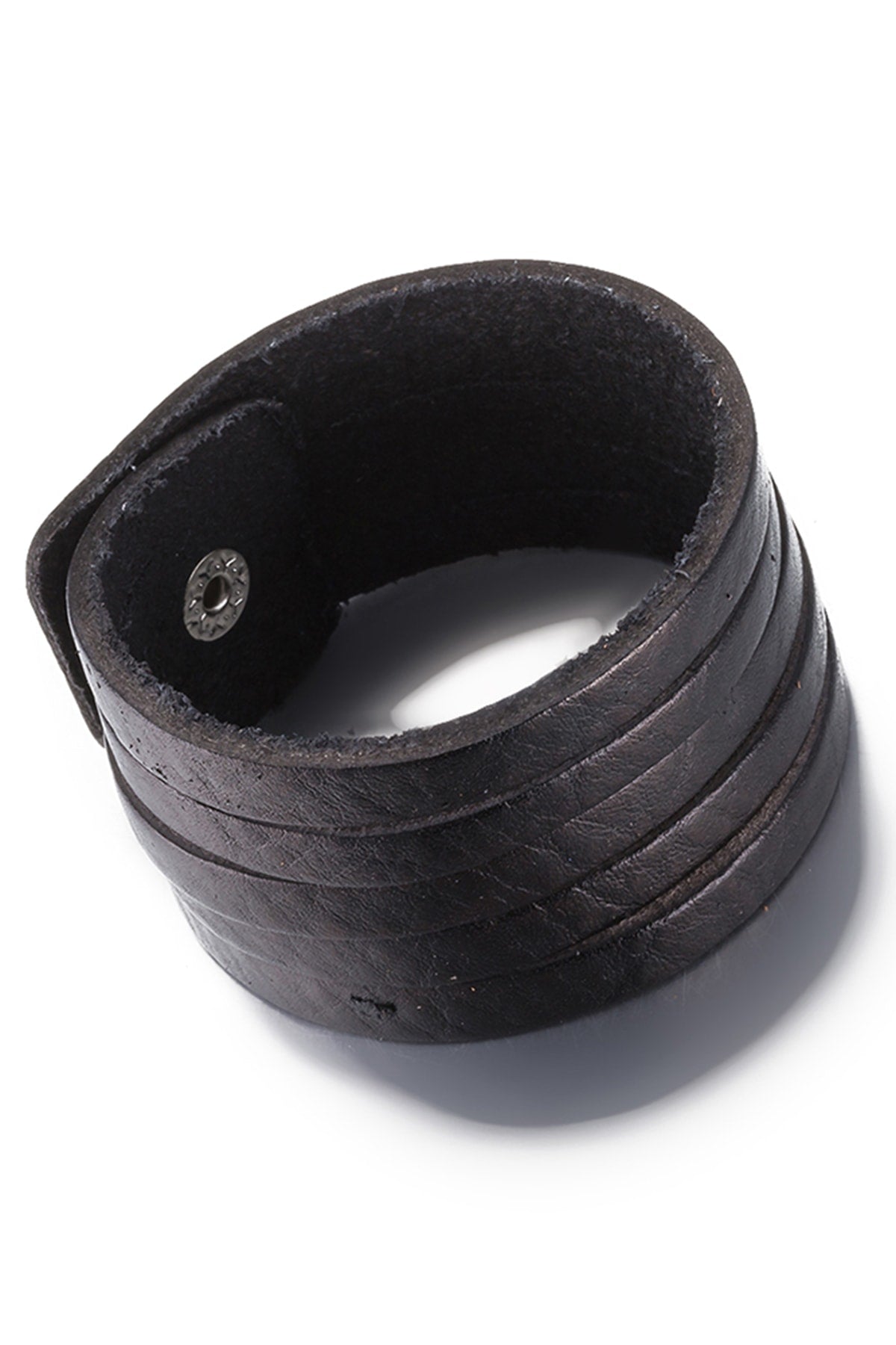 Black Leather Strap Wristband