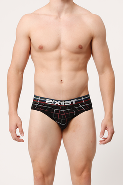 2(X)IST Black plaid Tartan No-Show Brief thumbnail 1