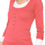 Fiory Coral Ribbed Long Sleeve Henley