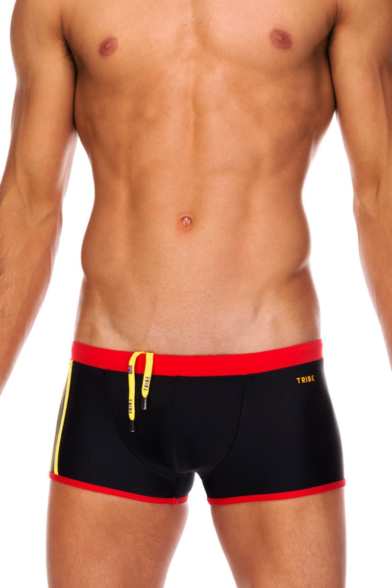 Tribe Black & Red Indian Swim Trunk