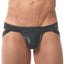 Gregg Homme Black Reveal Italian Jacquard Snap Pouch Jock