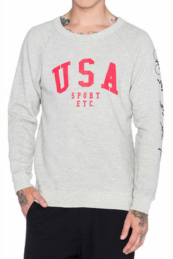 Rxmance Unisex Oatmeal USA Crew Sweatshirt thumbnail 2