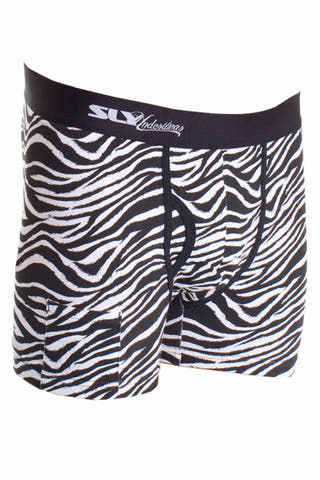 Sly Black & White Zebra Boxer Brief