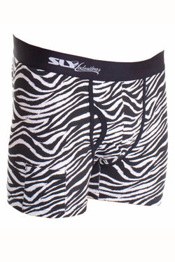 Sly Black & White Zebra Boxer Brief thumbnail 1