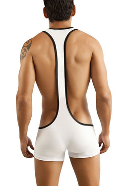 Candyman White Two-Tone Suspender Boxer Singlet thumbnail 2
