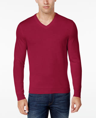 Club Room Merino Blend Pullover Sweater Cherry XLarge