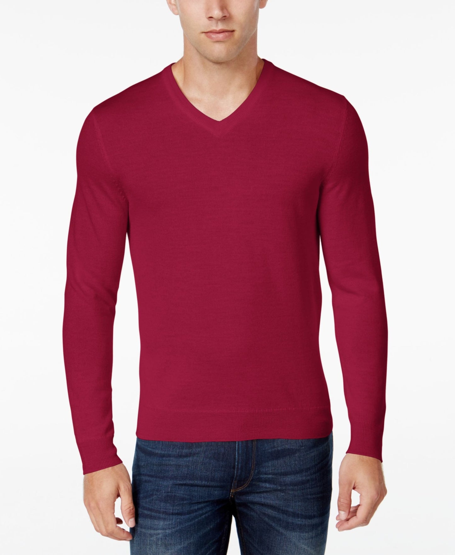 Club Room Merino Blend Pullover Sweater Cherry XLarge