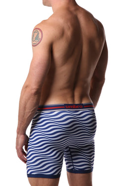 Umbro White/Blue Wavy Stripes Performance Boxer Brief thumbnail 3
