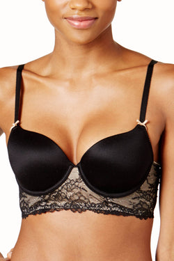 HEIDI By Heidi Klum Black Long-Line French-Lace Bra thumbnail 1