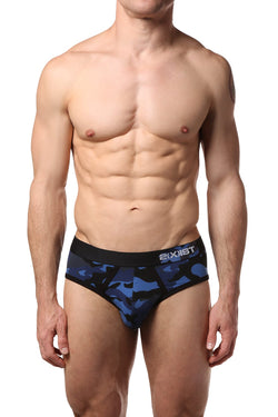 2(X)IST Sailor-Navy Camo Graphic Cotton No-Show Brief thumbnail 1