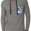 00 Nothing Black Stripe Blue Panther Hooded Shirt