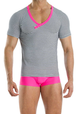 Modus Vivendi Neon-Fuchsia Narrow V-Neck Tee thumbnail 1
