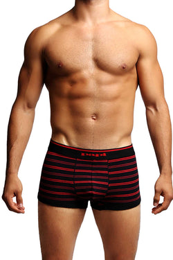 2-Pack Black & Red Stripes Stretch Brazilian Trunks thumbnail 1