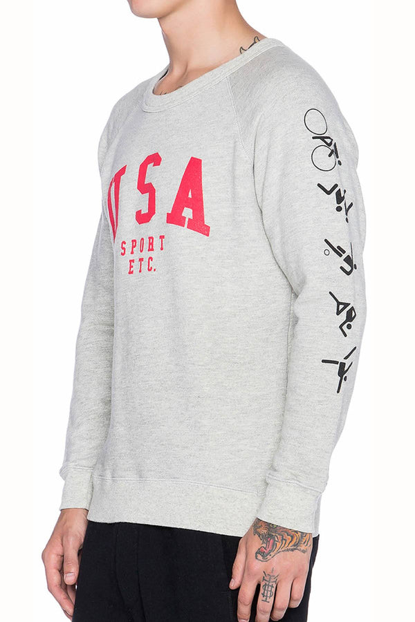 Rxmance Unisex Oatmeal USA Crew Sweatshirt