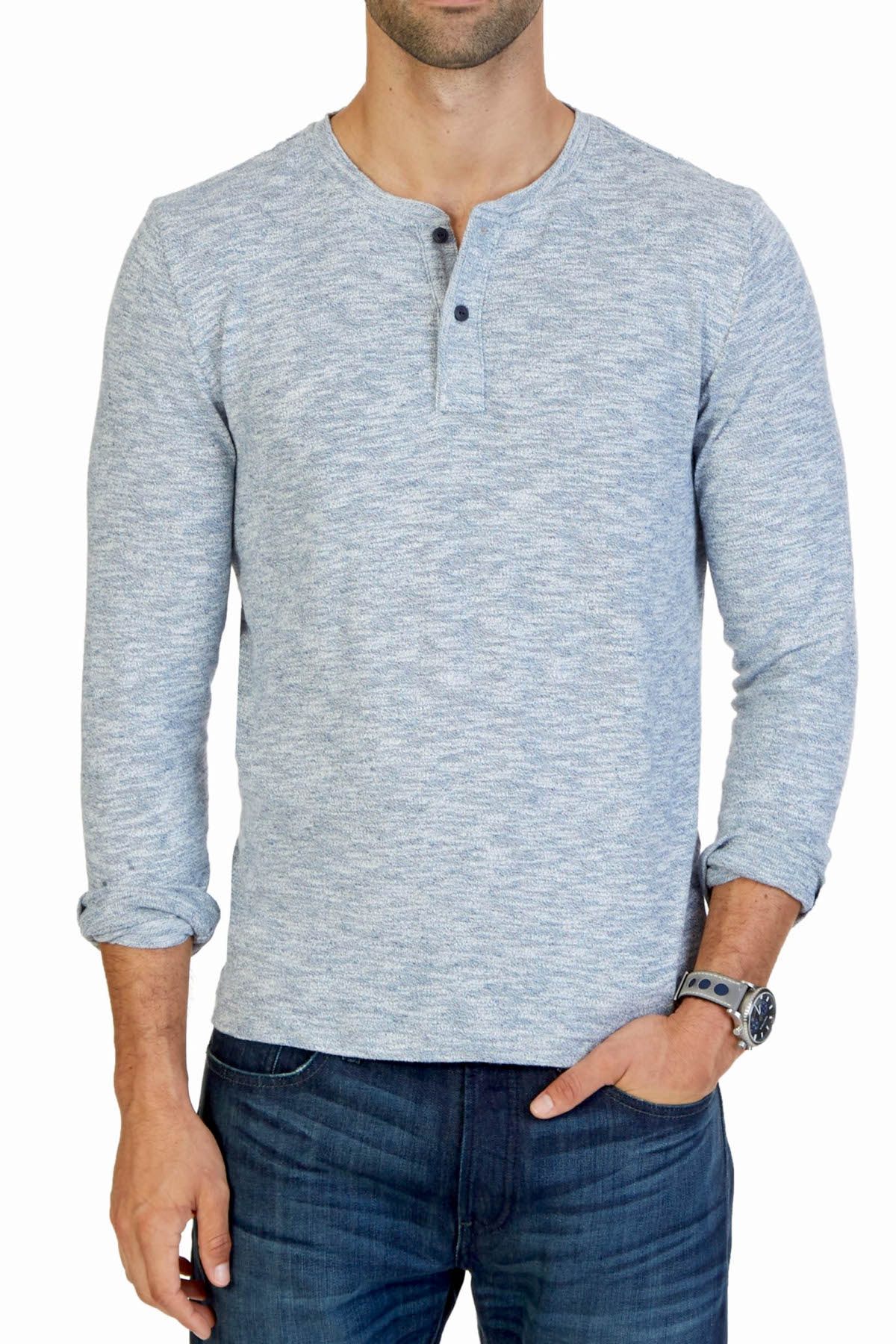 Nautica Anchor-Blue Slim-Fit Long-Sleeve Henley