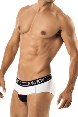 Manview White Stretch Cotton Poko Brief thumbnail 2