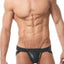 Gregg Homme Black Reveal Italian Jacquard Snap Pouch Jock