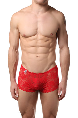 Male Basics Red Rose-Lace Boyshort thumbnail 1